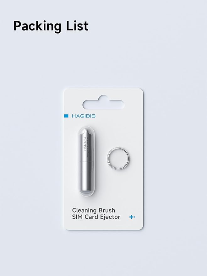 Hagibis SIM Card Tray Removal Tool with Cleaning Brush, 2 in 1 EDC Portable Keychain Eject Pins Reset Needle Opener Cleaning Pen for iPhone Airpods Pro