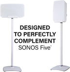 SANUS Wireless Speaker Stand for Sonos Five and Sonos Play:5 - Audio Enhancing Design for Vertical & Horizontal Audio with Built-in Cable Management & Premium Alloy Materials WSS52-W2 (White)