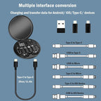USB C Adapter OTG Cable Kit, Multi Charging Cable Case Convertor USB C to iOS Device/Type C/Micro/USB A Adapter, Data Transfer Contains Card Slot for Traveling, Use as Phone Holder (Black)