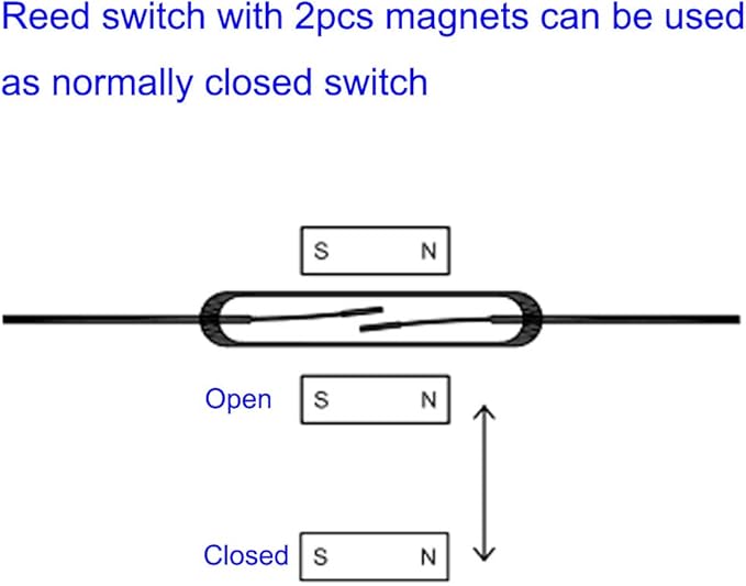 30pcs Reed Switch, Normally Open (N/O) Magnetic Induction Switch, Miniature Reed Contact (2mm x 14mm)