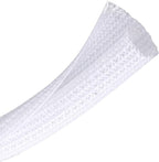 CrocSee 25ft - 3/8 inch Braided Cable Management Sleeve Cord Protector - Self-Wrapping Split Wire Loom for TV/Computer/Home Theater/Engine Bay - White