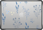 CASETiFY Impact MacBook Air 15" (M2-M4) Case [Cushioned Impact Corners/Scratch-Resistant/Anti-Slip Grip] - Small Blue Flowers - Clear Black