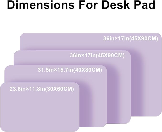 PU Leather Desk Pad Protector Gaming Mouse Pad Non Slip Desk Mat for Keyboard and Mouse Waterproof Desk Writing Pad for Office and Home Desk Accessories(Purple, 23.6 * 11.8)