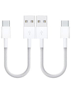 [1ft 2-Pack] Woven USB-C Cable for Apple iPhone 16 Pro Max Charger MFi Certified Short CarPlay USB to USB C Cord Fast Charging for 16Plus/15 Pro Max/15Pro/16 Pro/16/15/Airpods Pro 2/iPad Air (White)