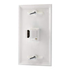 1 Port HDMI Female to Female Wall Plate in White (HDMI 1 Port)