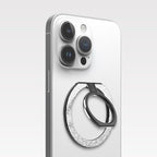 PureGear Magnetic Phone Grip Ring Stand, Magnetic Phone Ring Holder for MagSafe iPhone 16, 16Pro, 16Plus, 16ProMax, 15, 15Plus, 14, 14ProMax, 13,12, Adjustable Kickstand((Brushed Black Silver Glitter)