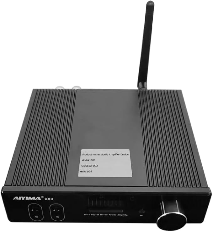 AIYIMA D03 Bluetooth 5.0 DAC Amplifier 150 Watt x 2 Stereo HiFi 2.1 CH Digital Sound Amplificador 24Bit/192kHz Class D Power Amp USB Coaxial Optical OLED AptX, Support Subwoofer & with Remote