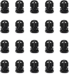 Cable Gland 20 Pack Plastic Waterproof Adjustable Connector 5-10mm PG11 Strain Relief Cord Connectors Joints Nylon with Gaskets