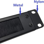 Jingchengmei 1U Disassembled Rack Mount Cable Management Panel with Brush for Cable Entry for 19-Inch Rack or Cabinet Black (BF01UAB2)