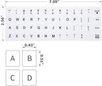 (2PCS Pack) English Keyboard Stickers, Universal Keyboard Replacement Letters English White Background with Black Lettering for Laptops Computer, Matte Keyboard Alphabet Stickers -White