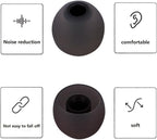 Earbud Tips Replacement Earbud Tips Ear Bud Replacement Pieces Silicone Soft and Comfortable Fit for Inner Hole from 3.8mm - 5.1mm Earphones 9 Pairs S/M/L Gray-Black