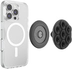 PopSockets Suck-Up™ Suction Grip & Stand, 3-in-1 MagSafe Phone Mount for iPhone, Strong Hold on Mirrors & Glass, Swappable Top, Portable & Reusable - Translucent Black