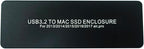 External SSD Enclosure USB-C 3.2 for 12+16 Pin MacBook Air/Pro mid 2013-2017, CNC Hard Drive Case for A1466 A1465 A1502 A1398, Portable SSD Reader Box