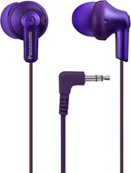 Panasonic ErgoFit Wired Earbuds, 3.5mm Jack in-Ear Headphones with Dynamic Crystal-Clear Sound and Soft Ergonomic Custom-Fit Earpieces (S/M/L), for Phones and Laptops - RP-HJE120-VA (Metallic Purple)