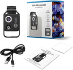 200X Magnification Microscope Lens withCPL Mobile LED Light Micro Pocket Macro Lenses for iPhone Samsung All Smartphones (White with CPL)