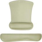 MOSISO Wrist Rest Support for Mouse Pad & Keyboard Set, Ergonomic Mousepad Non-Slip Base Home/Office Pain Relief & Easy Typing Cushion with Neoprene Cloth & Raised Memory Foam, Olive Green