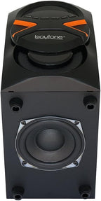 Boytone BT-326F, 2.1 Bluetooth Powerful Home Theater Speaker System, with FM Radio, SD USB Ports, Digital Playback, 40 Watts, Disco Lights, Full Function Remote Control, for Smartphone, Tablet., Black