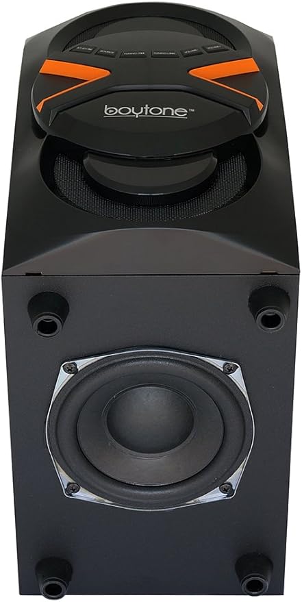 Boytone BT-326F, 2.1 Bluetooth Powerful Home Theater Speaker System, with FM Radio, SD USB Ports, Digital Playback, 40 Watts, Disco Lights, Full Function Remote Control, for Smartphone, Tablet., Black
