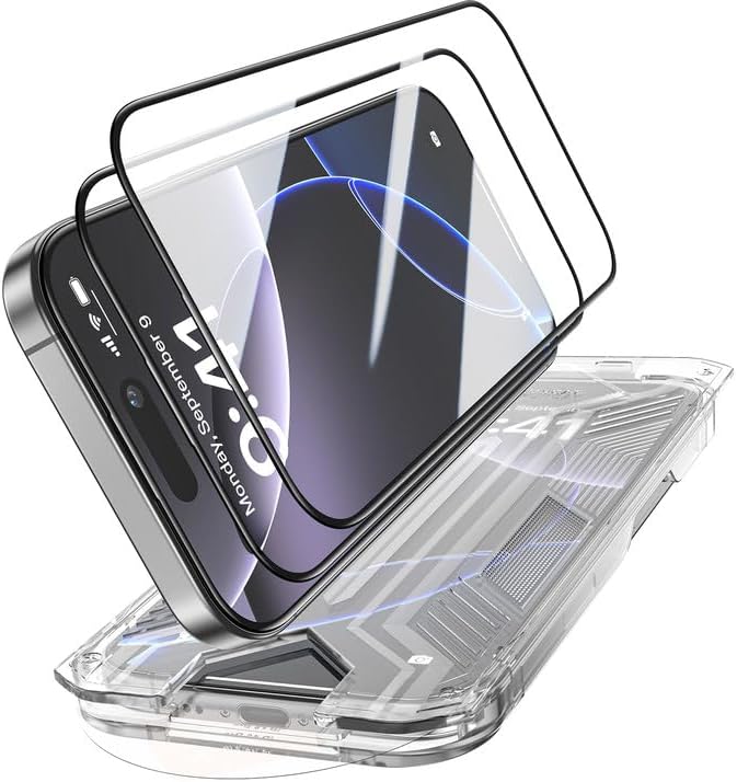 3 Pack for iPhone 16 Tempered Glass Screen Protector:9H+ Durable, Auto Positioning, Bubble Free, High Definition, Easy Installation