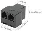 Uvital RJ12 6P6C 3 Female Telephone Line Splitters, Phone Jack Splitter, Telephone Landline Cable Connector and Separator(Black, 10 Pack)