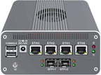 CWWK Intel Alder Lake N100(4C/4T Up to 3.4GHz)/N305(8C/8T Up to 3.8GHz) Dual SFP+10GbE Mini PC|4xIntel I226-V 2.5GbE |DDR5 Memory|PCI-E x4|HDMI+DP+Type-C (10 Gigabit N100, 32G RAM 256G SSD)