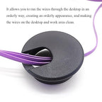 HAHIYO 2Pcs 2Inch/50mm Black ABS Plastic U-Shaped Desk Grommet Wire Grommet Cable Management Cord Hole Cover Desk Wire Hole Insert Wire Organizer for Computer Office Home School Equipment Systems