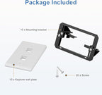 FGB 2-Port Keystone Wall Plate, with Low Voltage Mounting Bracket, with Single Gang Decorator Wall for RJ45, HDMI, and Coax Keystone Inserts, White, 10-Pack