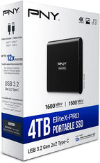 PNY EliteX-PRO 4TB USB 3.2 Gen 2x2 Type-C Portable Solid State Drive (SSD) – (PSD0CS2260-4TB-RB)