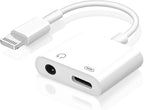[Apple MFi Certified] 2-in-1 Charging & Audio Adapter for iPhone, Lightning to 3.5mm Headphone Jack Dongle Splitter, Supports Hi-Res Lossless Sound, Compatible with iPhone 14/13/12/11/XS/XR/8/7 1Pack