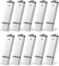 KEXIN 16 GB Flash Drive 10 Pack 16GB Thumb Drive Multipack Silver Jump Drives