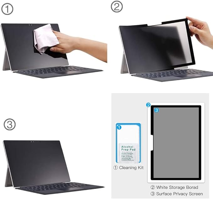 FILMEXT for Microsoft Surface GO 2th Generations Fully Removable Privacy Screen Protector Filter, Anti-Spy Filter, Anti-Glare Feature Makes (for Surface GO 2th Generations Privacy Screen Protector)