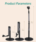 Heavy Duty Overhead Phone Stand for Desk Video Recording for iPhone Holder, with Extension Arm, 360° Swivel, for Filming, Meeting, Cooking, Painting and Crafting