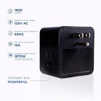 Clamper 3-Outlet Surge Protector 1800 Joules, 1875W, for TV, PC, Xbox, PS5, Refrigerators and Other Appliances (Compact Wall Surge Protector), iCLAMPER Power 3, 1-Pack Black