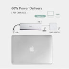 9-in-1 USB C Hub Multiple Adapter, 3 USB 3.0 Ports up to 5Gbps Transfer, 4K@30Hz HDMI, 60W PD, SD/TF Card Reader, 3.5mm Audio Jack & Ethernet, USB-C Hub for MacBook and Other Type-C Devices
