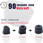 Replacement Earbuds Tips for Powerbeats Pro - Memory Foam Eartips, Noise Isolation, Anti-Slip Fit - Fits Powerbeats Pro, 2 & 3 - Black, 3 Pairs LMS