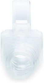 trueCABLE RJ45 Strain Relief Boots, Large 5.5 to 7.0mm Cut-to-Fit PVC Plug Cover, Transparent, 100 Pieces