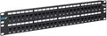 ICC CAT5e Feed-Through Patch Panel, 48 Port, 2U Rackmount, RJ45 Ethernet Patch Panel, No Punch Down, PoE++ and TAA Compliant, Black