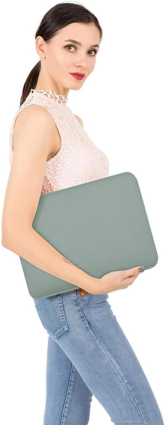 MOSISO Laptop Case 15 inch, 15 inch Laptop Sleeve Bag Compatible with MacBook Air 15 M4 A3241 M3 A3114 M2 A2941 2025 2024 2023, Dell XPS 15, Neoprene Computer Sleeve Bag with Small Case, Antique Green