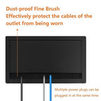 ZESHAN Brush Cable Cubby Connectivity Box Conference Table Power Box with Power Socket, USB and Type C Charger, Black