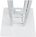Rockville RTP33-TV Pro White Totem Stand 220 lbs DJ Speaker/Lighting/TV Mount, Detachable TV Mount, Adjustable 39-69 inch Height, Black/White Scrims, for DJs and Event Planners