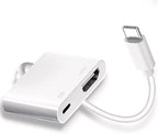 USB C to HDMI for TV, 4K@60Hz Type C to HDMI Adapter with Charging Port, iPhone to Hdmi to USB C Adapter Compatible for iPhone 16/15 Series/iPad Pro/Galaxy/MacBook Pro to HDTV Projector