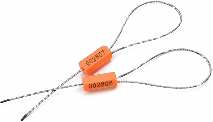 50PCS Steel Cable Seals Metal Security Seal Numbered Metal Truck Trailer Seals Security Tags Tamper Evident Tags Container Seals Pull Tight Steel Wire Seals
