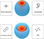 Earbuds Replacement Tips Silicone Earbud Tips Ear Bud Replacement Pieces Ear Gels Fit for Inner Hole from 3.8mm - 5.1mm Earphones 9 Pairs S/M/L Blue-Orange