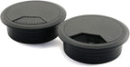 2pcs 2 inch Desk Wire Cord Cable Grommets Hole Cover for Office PC Desk Cable Cord Organizer Plastic Cover Black (Black-2Pcs)