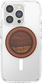 PopSockets Phone Grip for MagSafe with Kickstand, Magnetic Stand, Swappable Top, Secure Hold for iPhone MagSafe Cases, Phone & Tablet Grip - Wood Res-Olive Wood