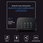 Bluetooth 4.0 Audio Sharer Audio Adapter 3.5mm Wired Stereo Music Sharing Device 1 in 3 Out Bluetooth and Audio Cable Connection Mode
