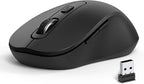 Wireless Mouse for Laptop, PC, Chromebook, Mac, MacBook, Silent Wireless Mouse with USB Nano Receiver, Side Button, 2400 DPI, Anti Slip Roller, 6 Button Ergonomics Cordless Computer Mice - Black