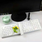 Ultra Thin Desktop PC Silicone Clear Keyboard Cover Skin Protector for 104/107 Keys Standard Desktop Keyboard, Transparent with Black Border, Waterproof, Dust-Proof