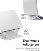 MOFT Laptop Stand for Desk, Adhesive MacBook Computer Stand with 2 Adjustable Viewing Angles, Foldable and Portable Laptop Riser Compatible with 11"-16" Laptops, Misty Cove