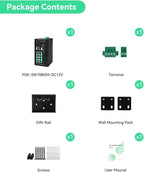 LINOVISION Industrial 8 Ports Gigabit Managed PoE Switch with DC12~57V Input, L2 Management, RS485 Serial Port, DC 12/24V Output, BT 90W Output